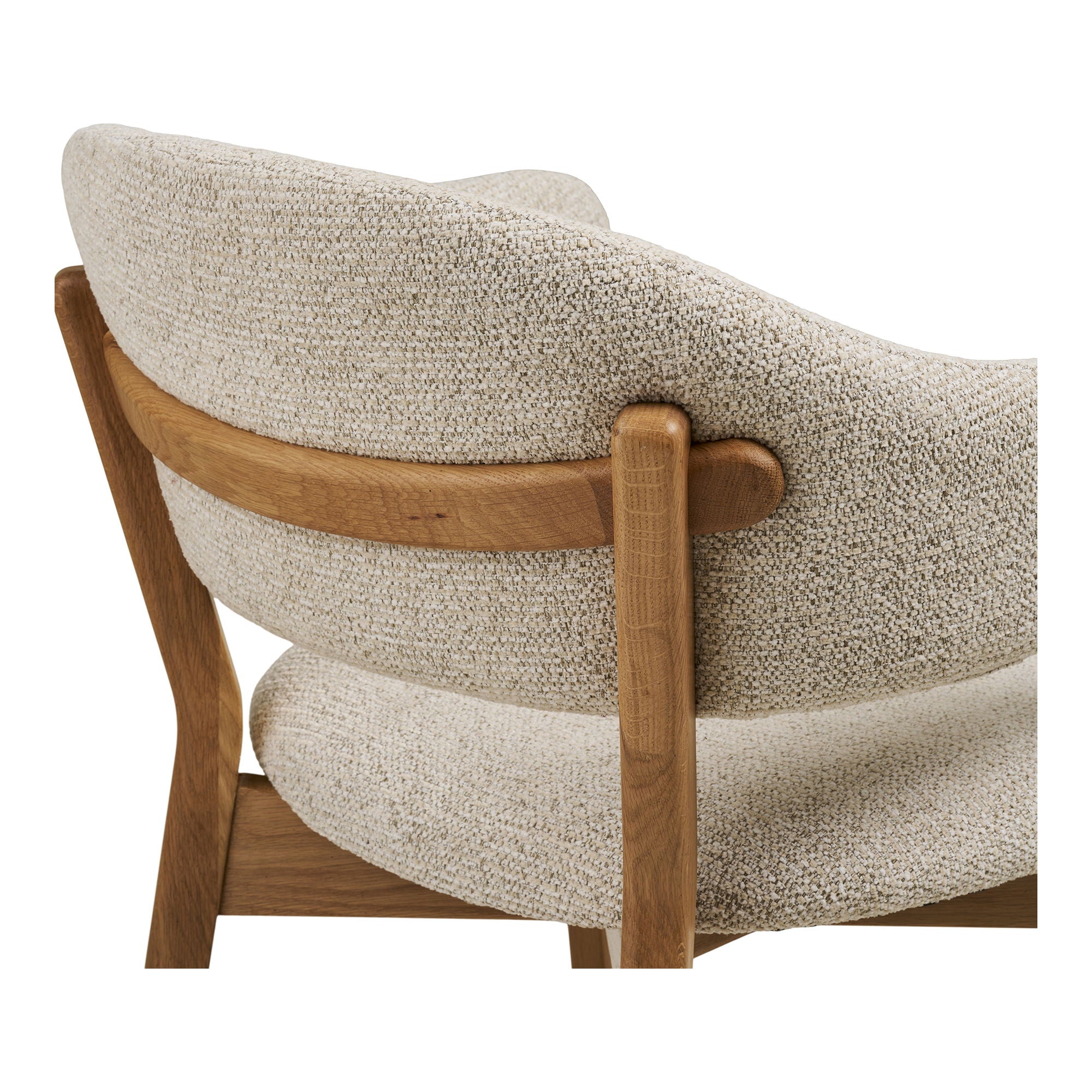 Dunkirk spisebordstol - spisebordstol, armlen, eik med stoffsete, beige hn1318
