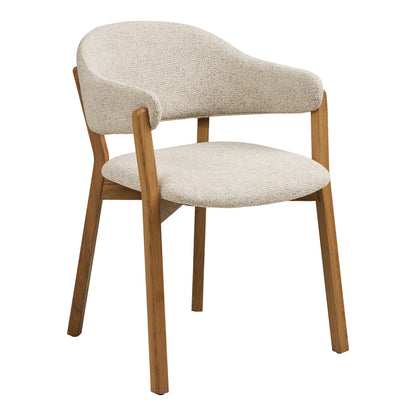 Dunkirk spisebordstol - spisebordstol, armlen, eik med stoffsete, beige hn1318