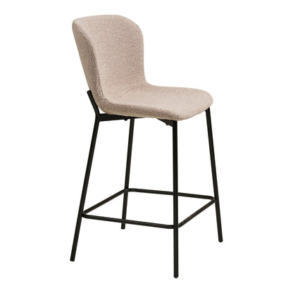 Maceda Counter Chair - Counter Chair, Bouklé, Beige, Black Legs HN1239