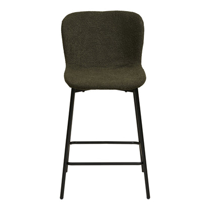 Maceda Counter Chair - Counter Chair, Bouklé, Green, Black Legs HN1241