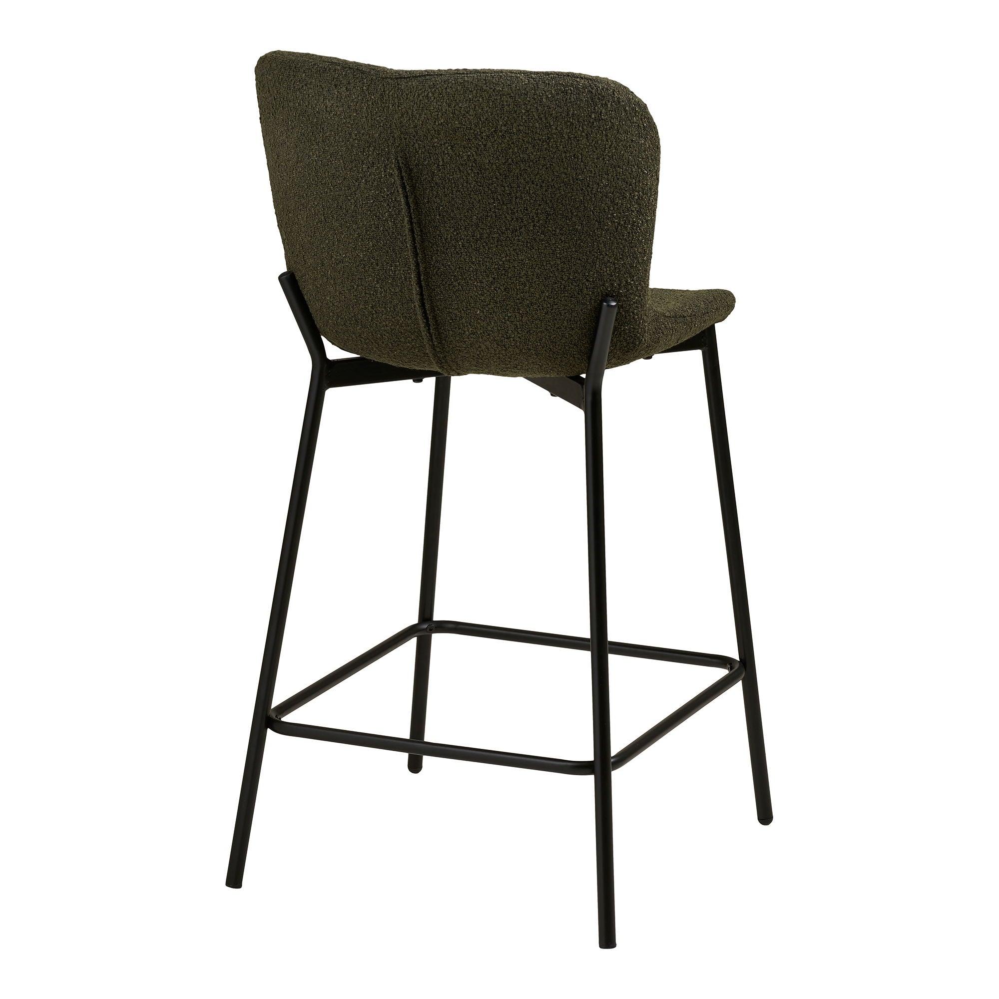 Maceda Counter Chair - Counter Chair, Bouklé, Green, Black Legs HN1241