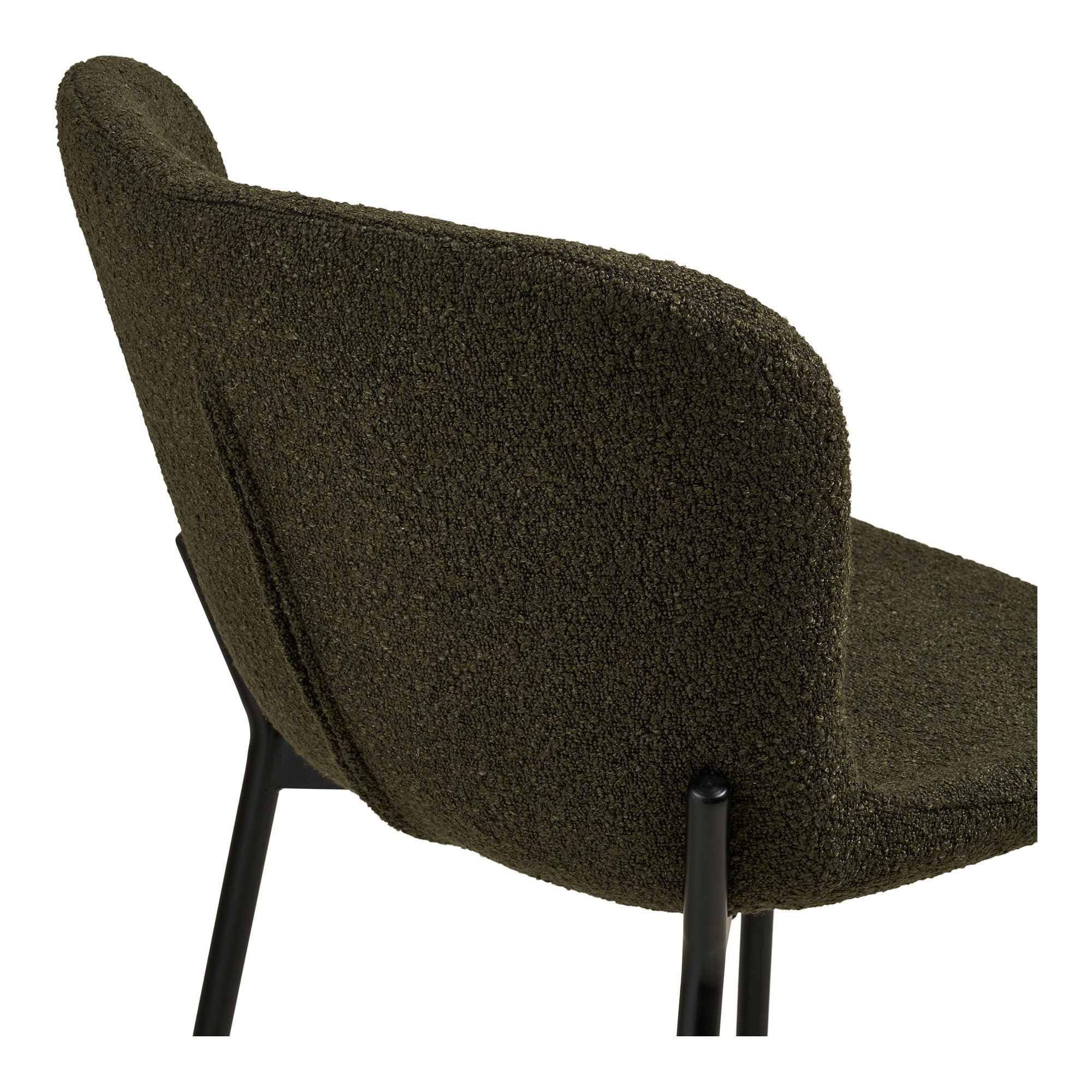 Maceda Counter Chair - Counter Chair, Bouklé, Green, Black Legs HN1241