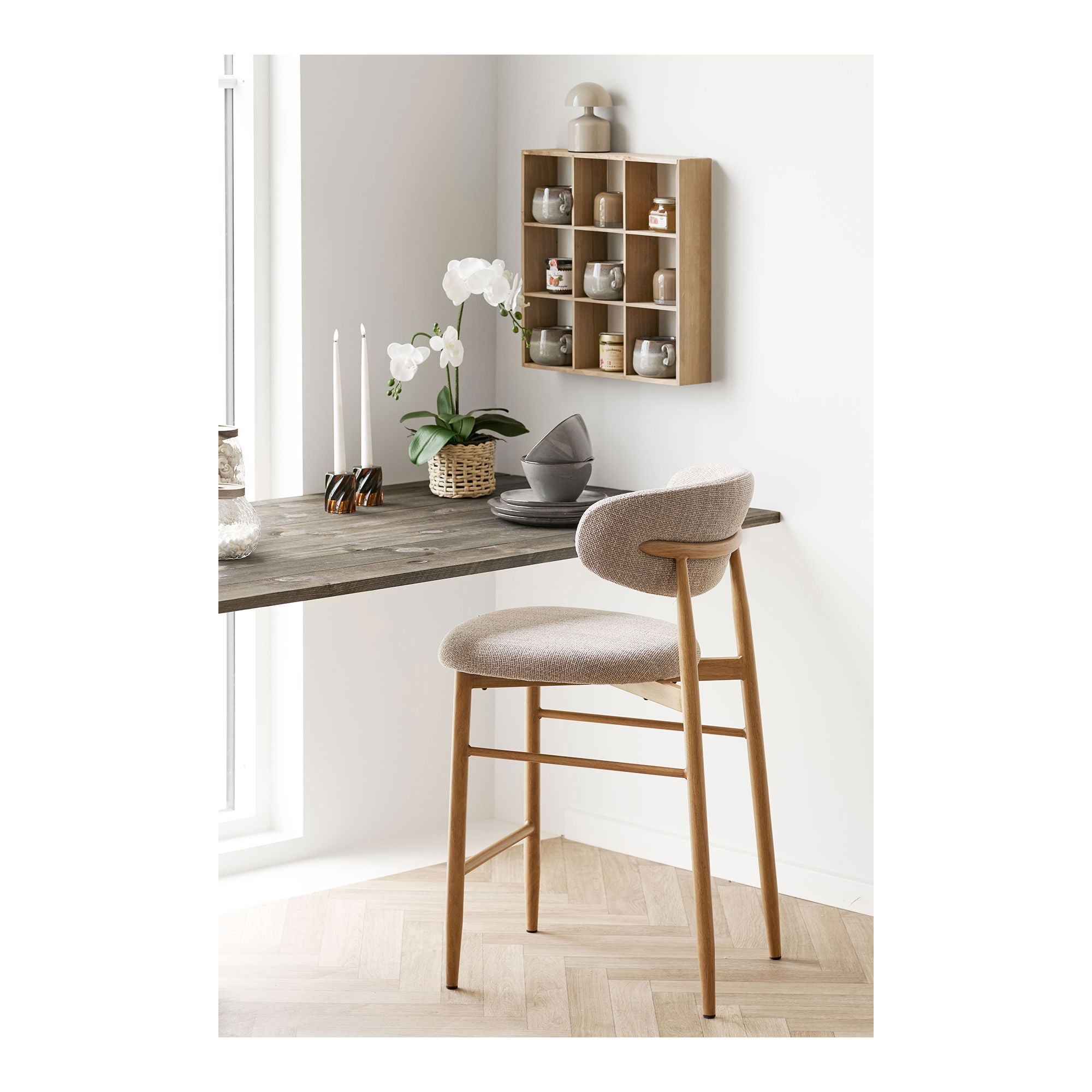 Levanto Counter Chair - Counter Stol, Sand, Wooden Look Ben, Oak HN1302