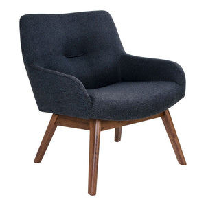 London Lounge Chair - Lounge Chair in Fabric, Dark Grey med valnøttben