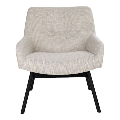 London Lounge Chair - Lounge Chair in Fabric, Sand with Black Bens