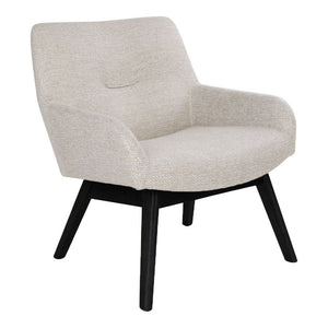 London Lounge Chair - Lounge Chair in Fabric, Sand with Black Bens