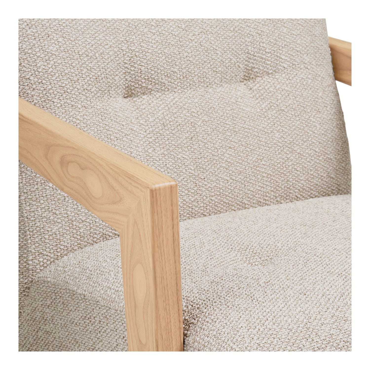 Caracas Lounge Chair - Lounge Chair with Armrests, Oak, Beige HN1321