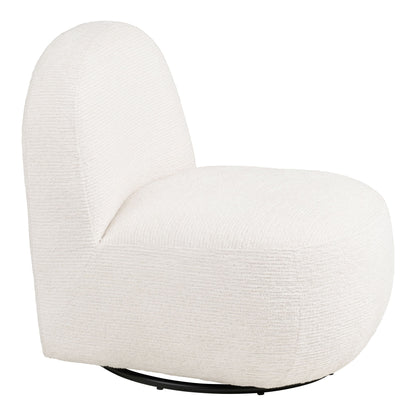Milo Lounge Chair - Lounge Chair with Swivel Function, Off White HN1081