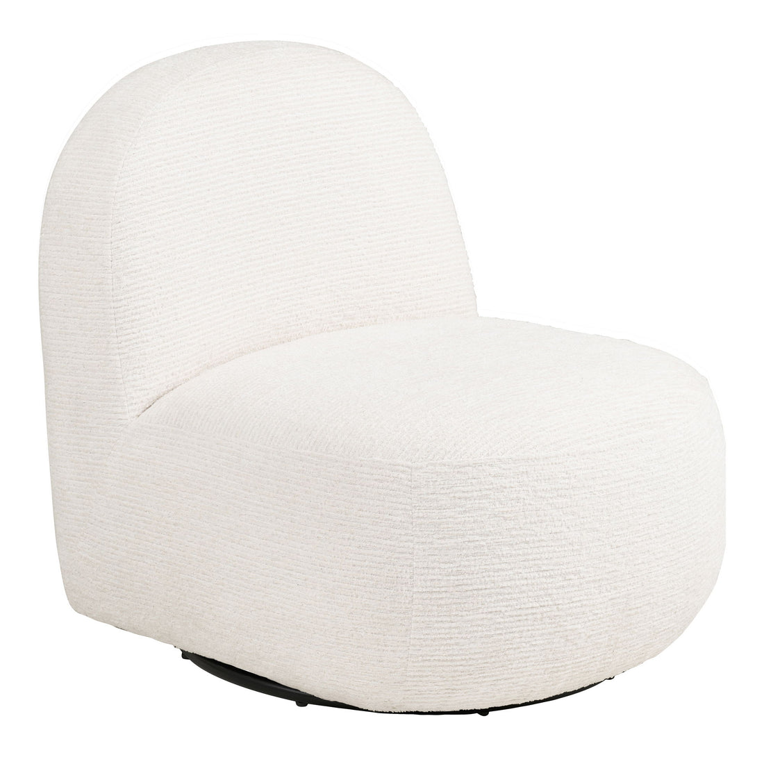 Milo Lounge Chair - Lounge Chair with Swivel Function, Off White HN1081