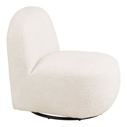 Milo Set - Lounge Chair and Puff, Off -White HN1081