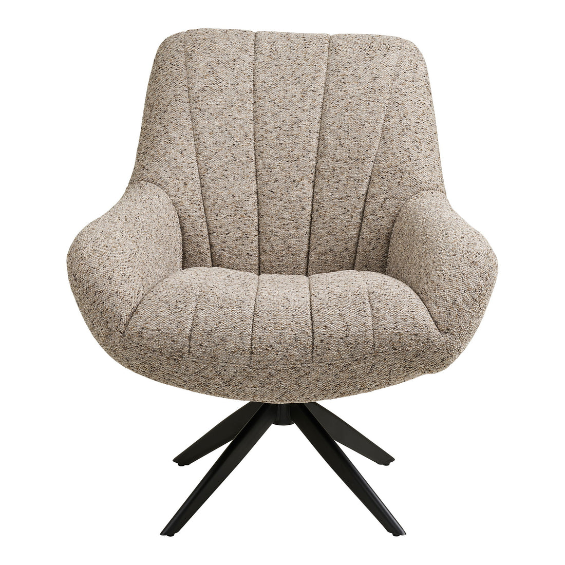 Grandola Lounge Chair - Lounge Chair with Swivel Foot, Grey, Black Legs HN1086