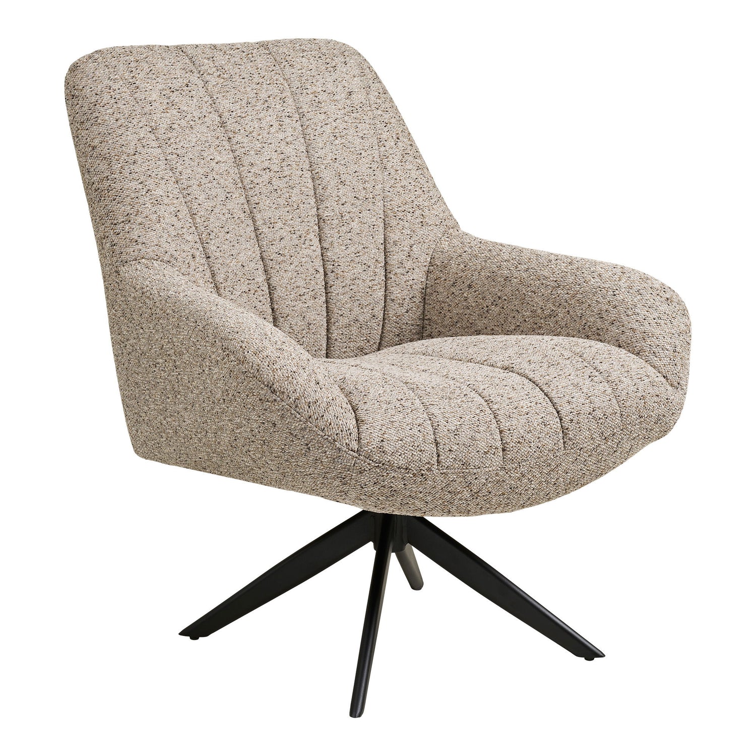 Grandola Lounge Chair - Lounge Chair with Swivel Foot, Grey, Black Legs HN1086