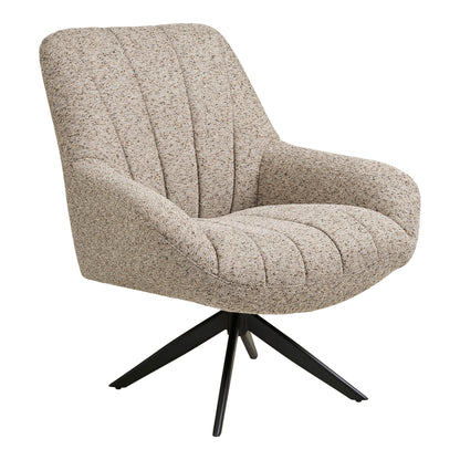 Grandola Lounge Chair - Lounge Chair with Swivel Foot, Grey, Black Legs HN1086