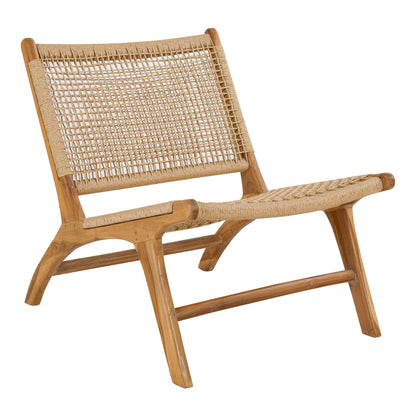Derby Set - Lounge Chair and Stool, Teak/Pe Rattan, Nature