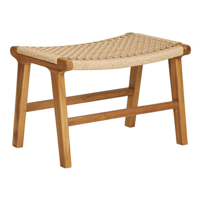 Derby Set - Lounge Chair and Stool, Teak/Pe Rattan, Nature