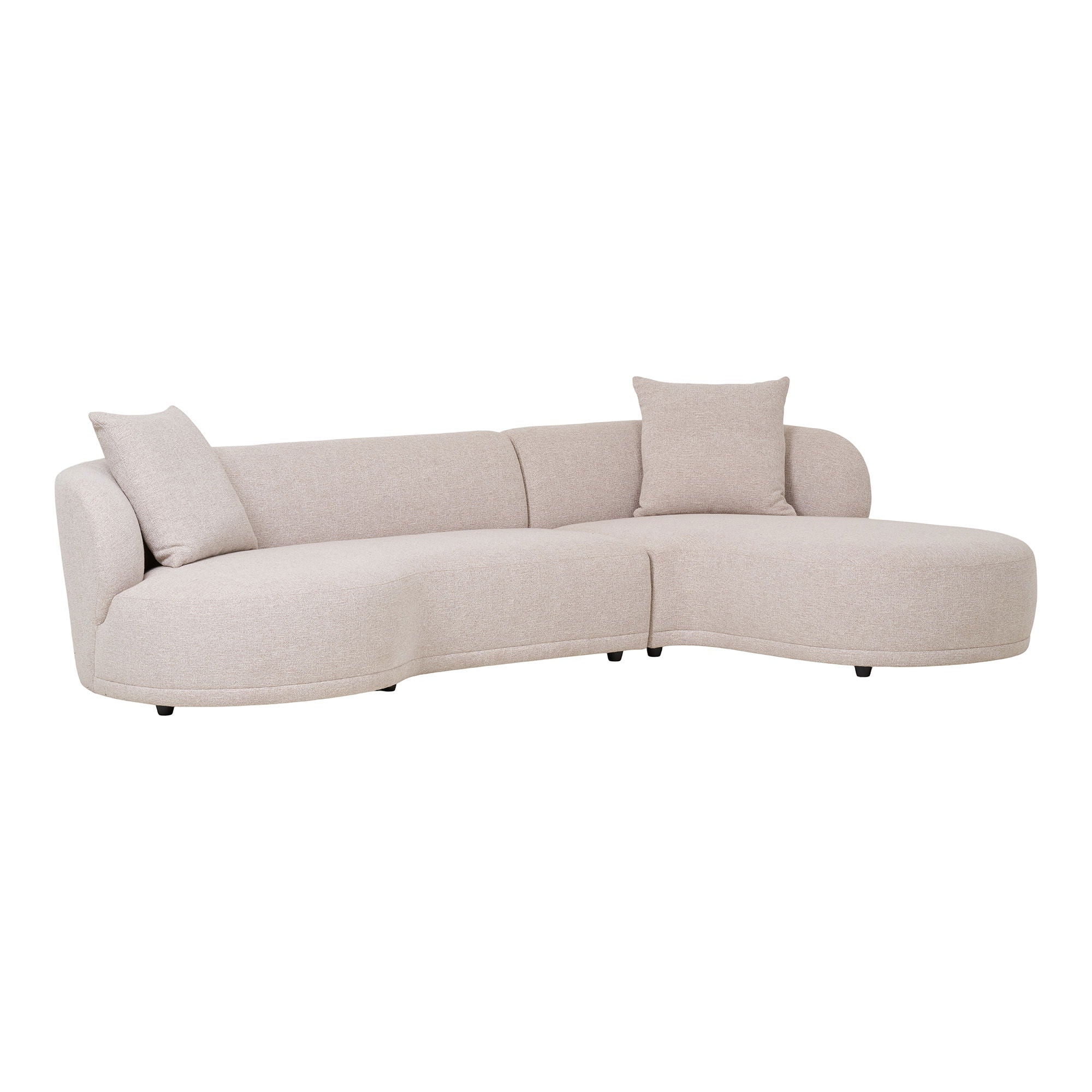 Sofa med 2 puter, høyre -wing, natur, hn1295