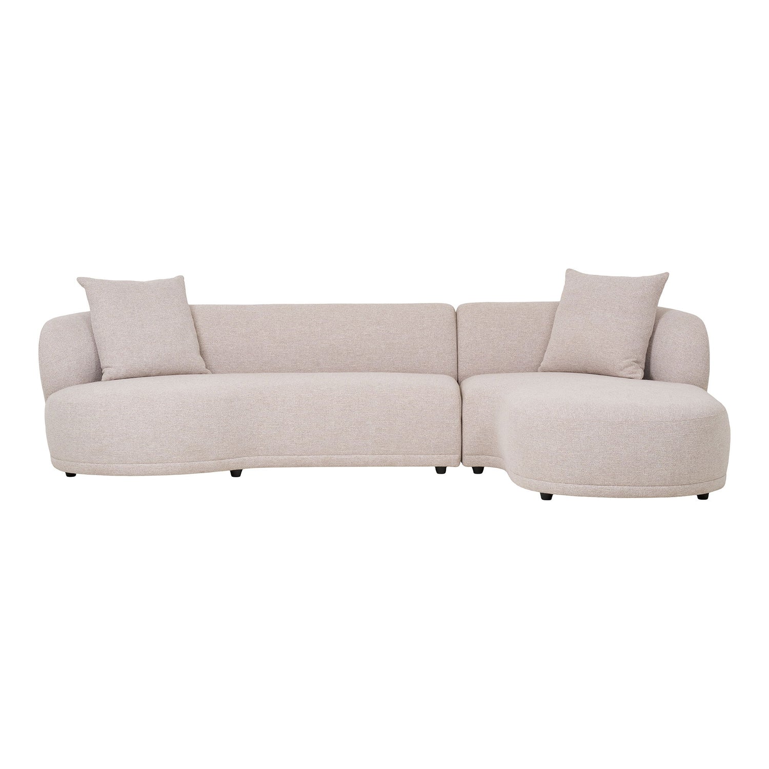 Sofa med 2 puter, høyre -wing, natur, hn1295