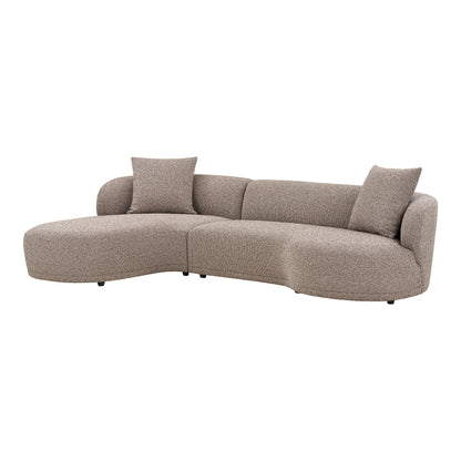 Kingston Lounge Sofa med 2 puter, venstrevendt, brun