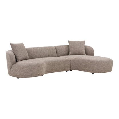 Kingston Lounge Sofa med 2 puter, høyrevendt, brun