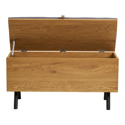Barco Bench With Storage - Bench With Storage, Oak Look 92x33x48 cm