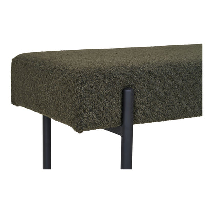 Swindon Bench - Bench, Bouclé, mørkegrønn med svarte ben, 100x36x42,5 cm, HN1241