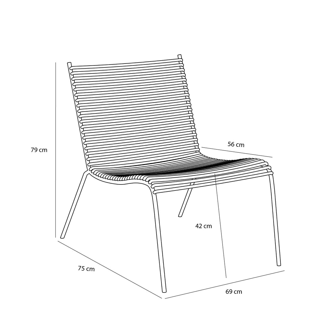 String Lounge Chair Sort - 57x75xh80cm