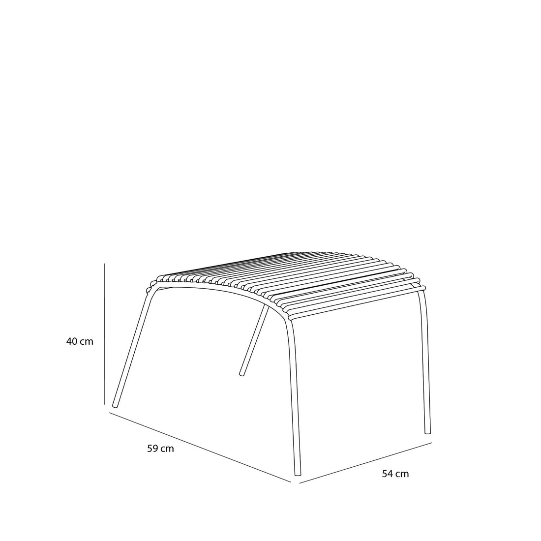 String Fotskammel Svart - 52x52xh42cm