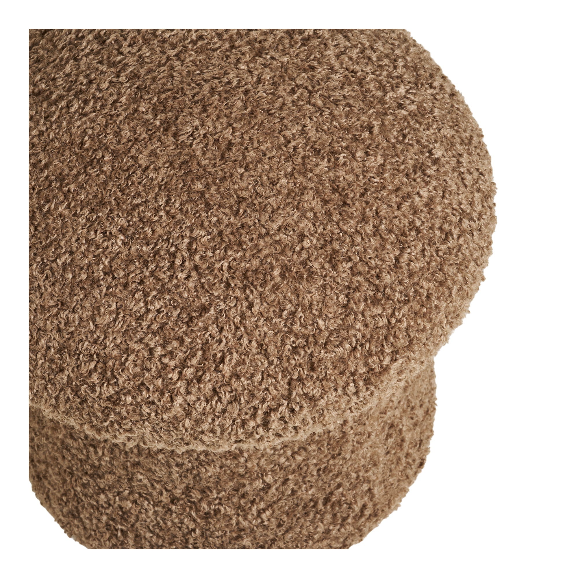 Enna Puf - Puf, Imitation Fur, Brown Ø45x45 cm, HN1062