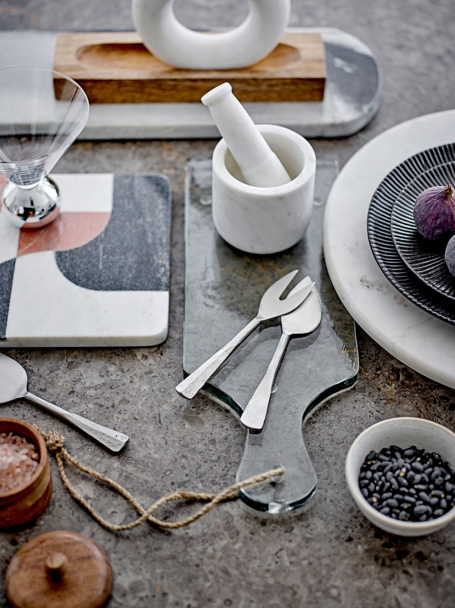Bloomingville Jamile Cutting Board, Gray, Marble