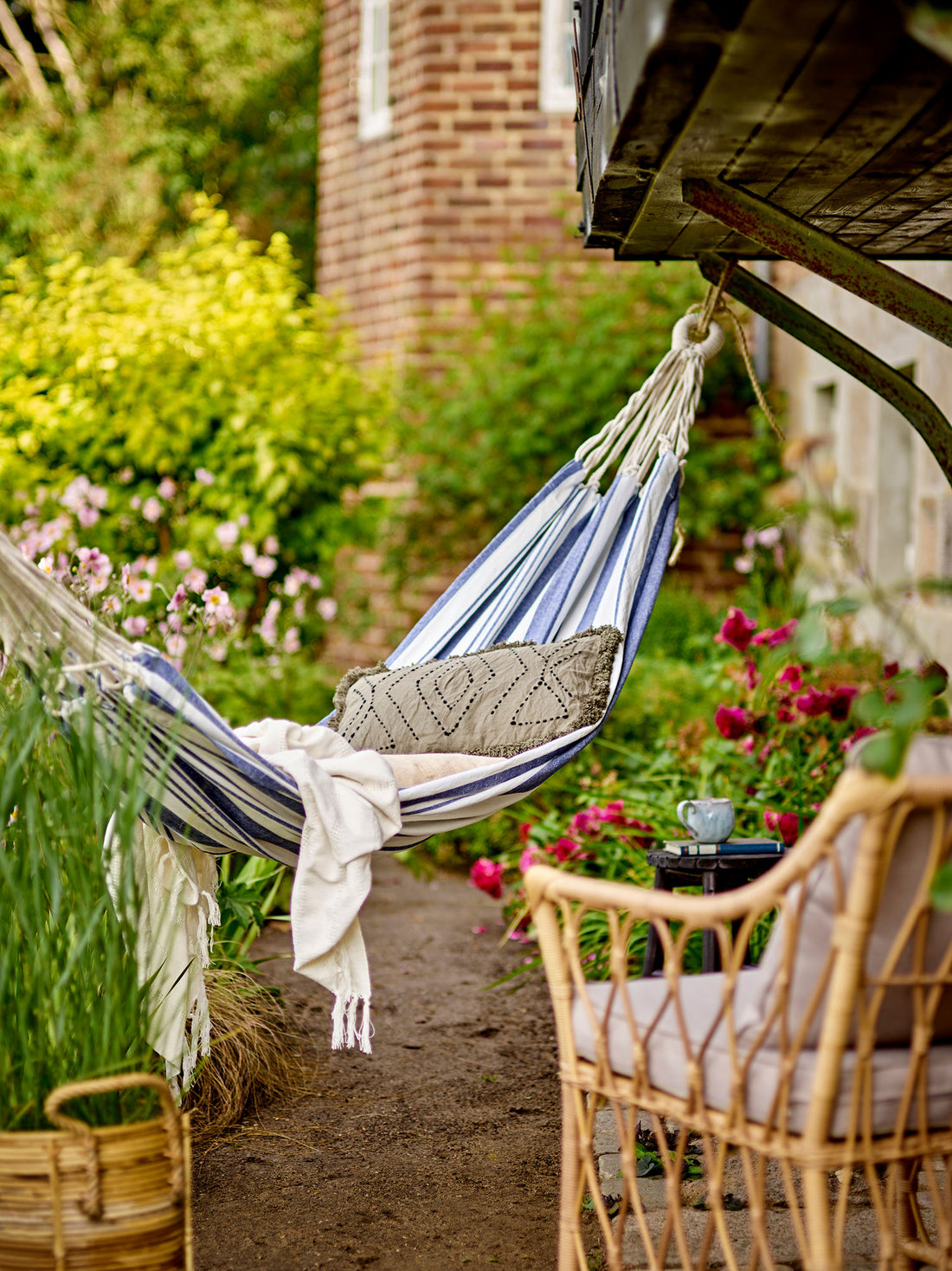 Bloomingville Remo Hammock, Blue, Cotton