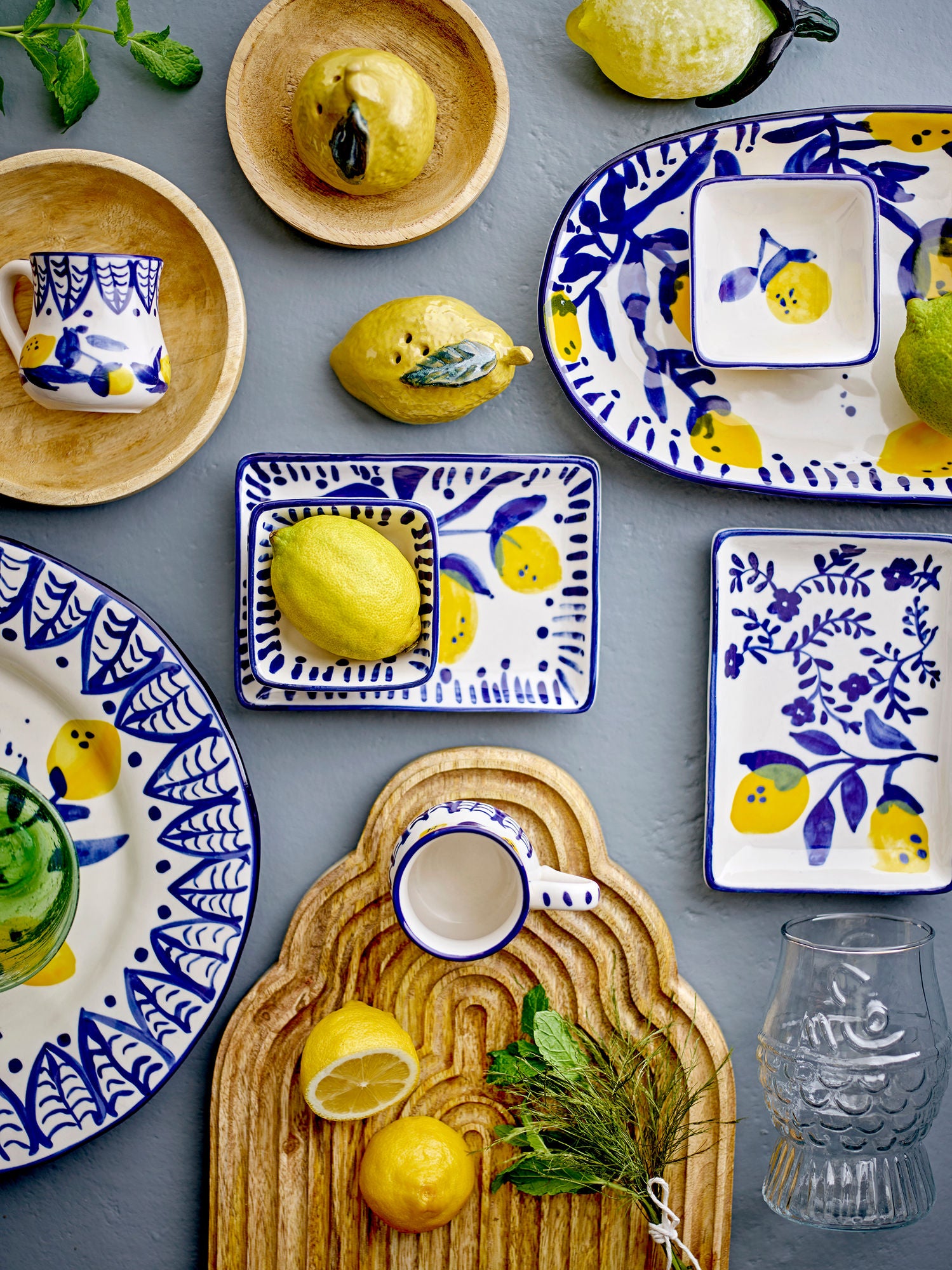 Kreativ samling limone deko, gult, glass
