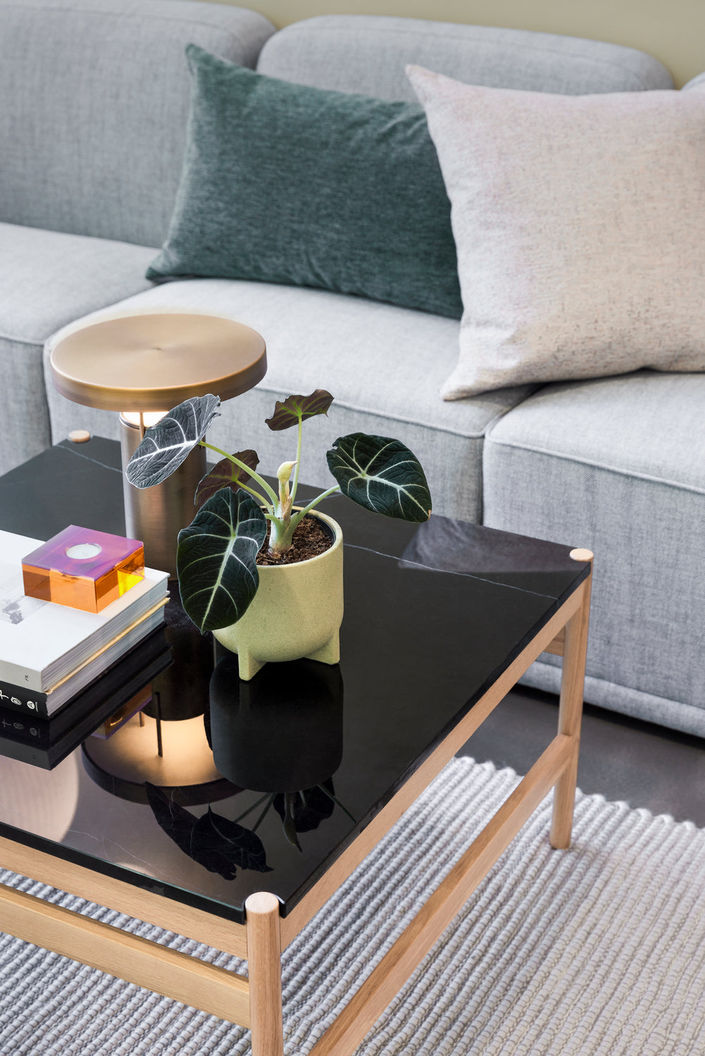 Raw Sofabord Svart/Naturlig - 80x80xh45cm