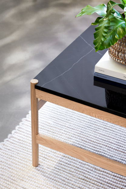 Raw Sofabord Svart/Naturlig - 80x80xh45cm