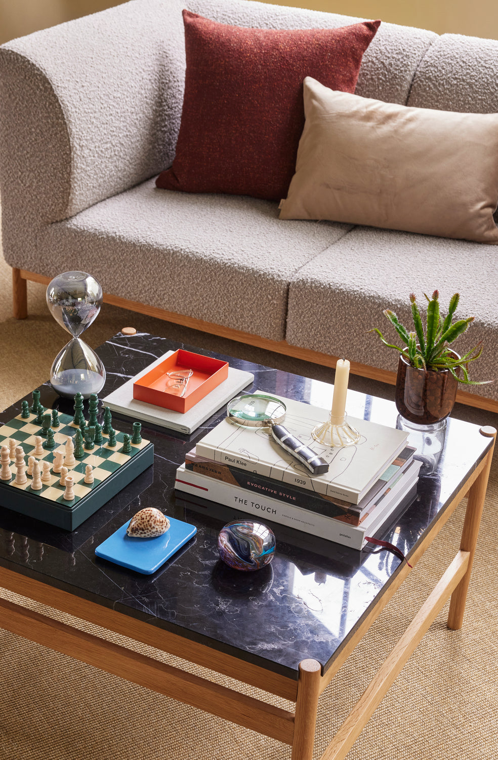 Raw Sofabord Svart/Naturlig - 80x80xh45cm