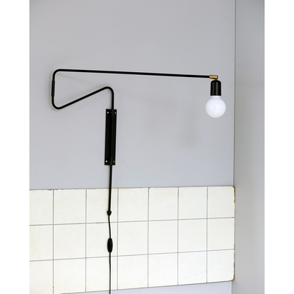 Vegglampe, hdswing, svart