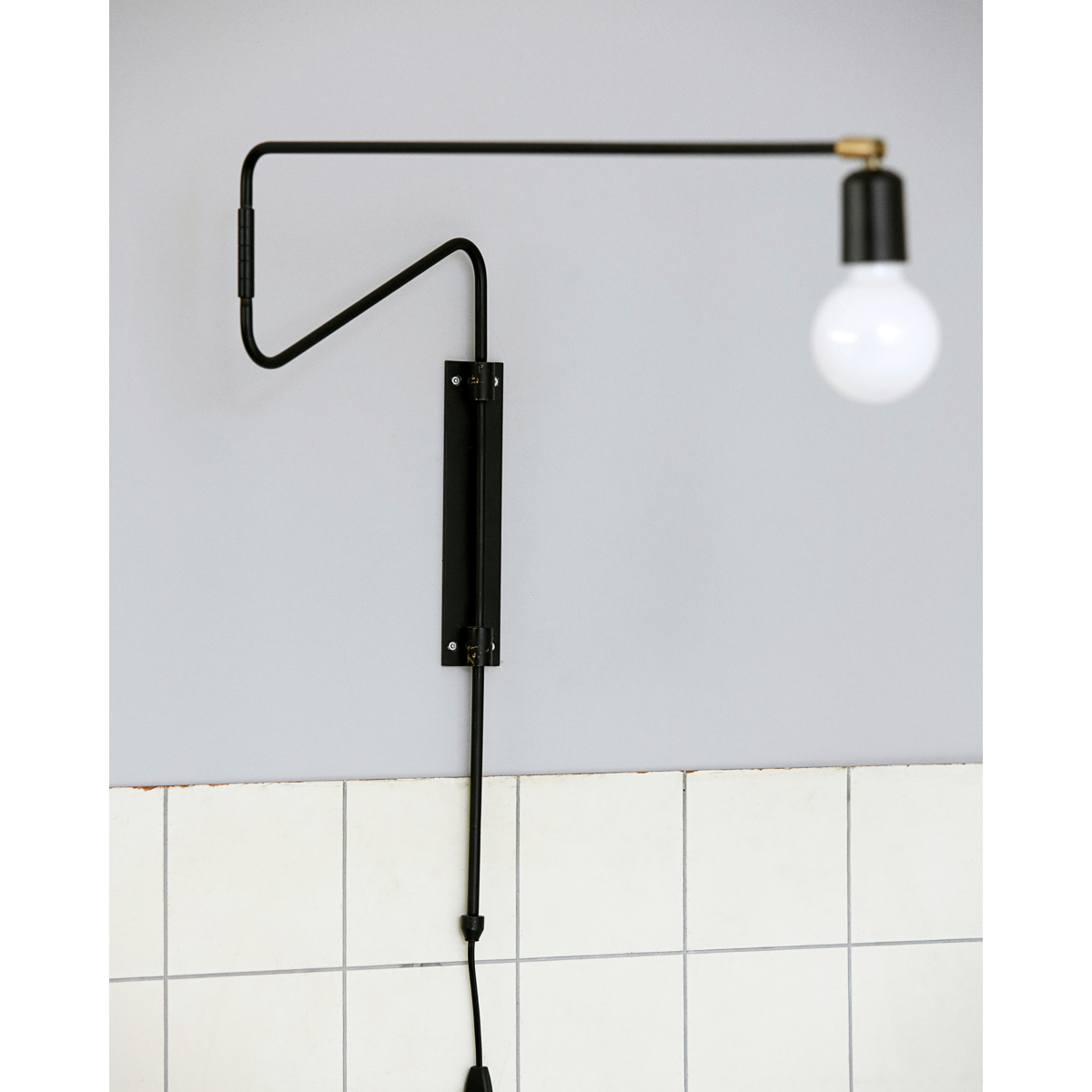 Vegglampe, hdswing, svart