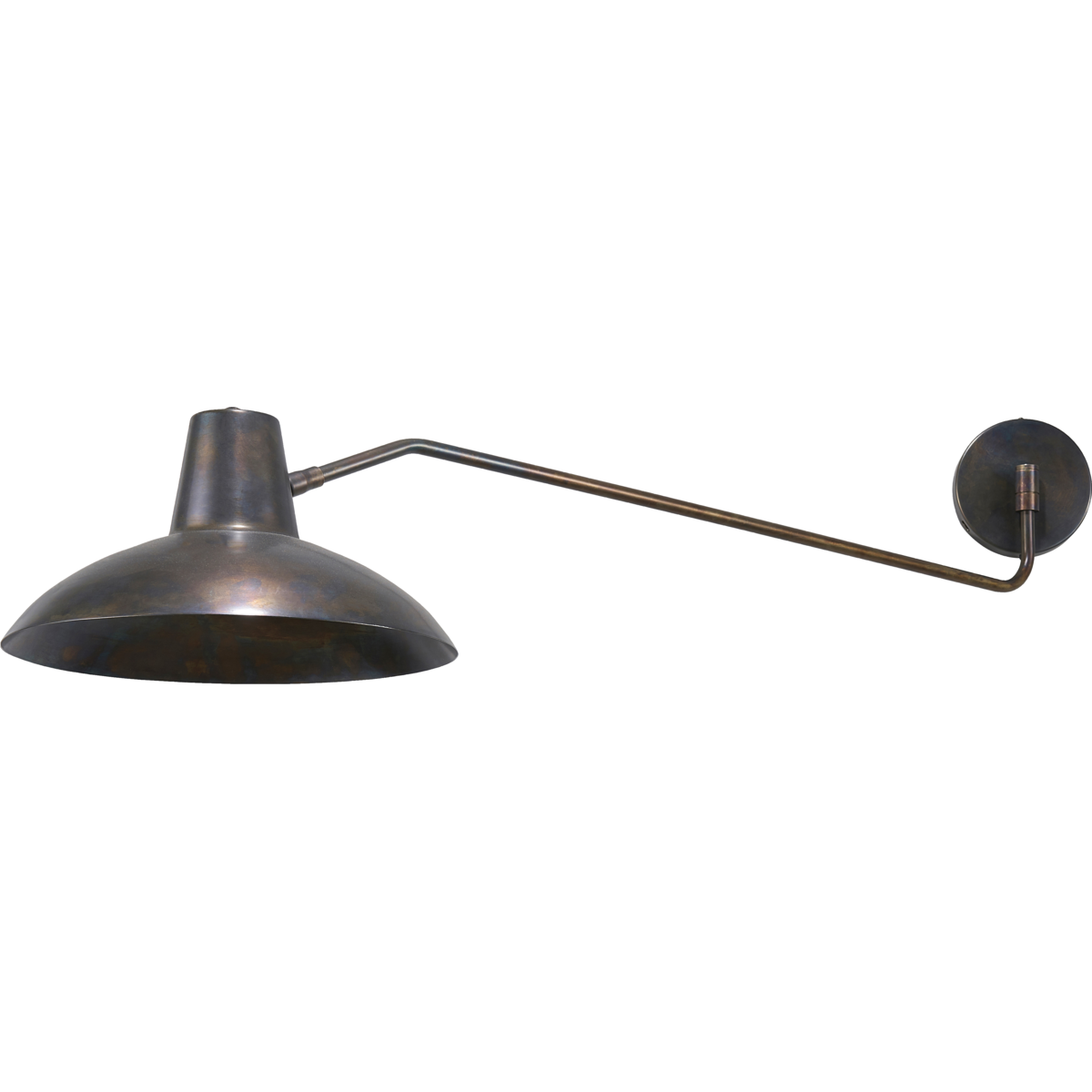 Vegglampe, hddesk, antikkbrun