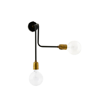 Husets lege - vegglampe, molekylær, svart/messing - L: 30 cm, W: 18 cm