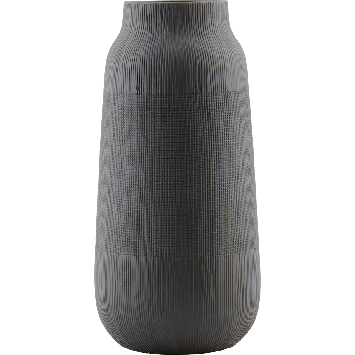 Huslege - Vase, Groove, Black - H: 35 cm, DIA: 16 cm