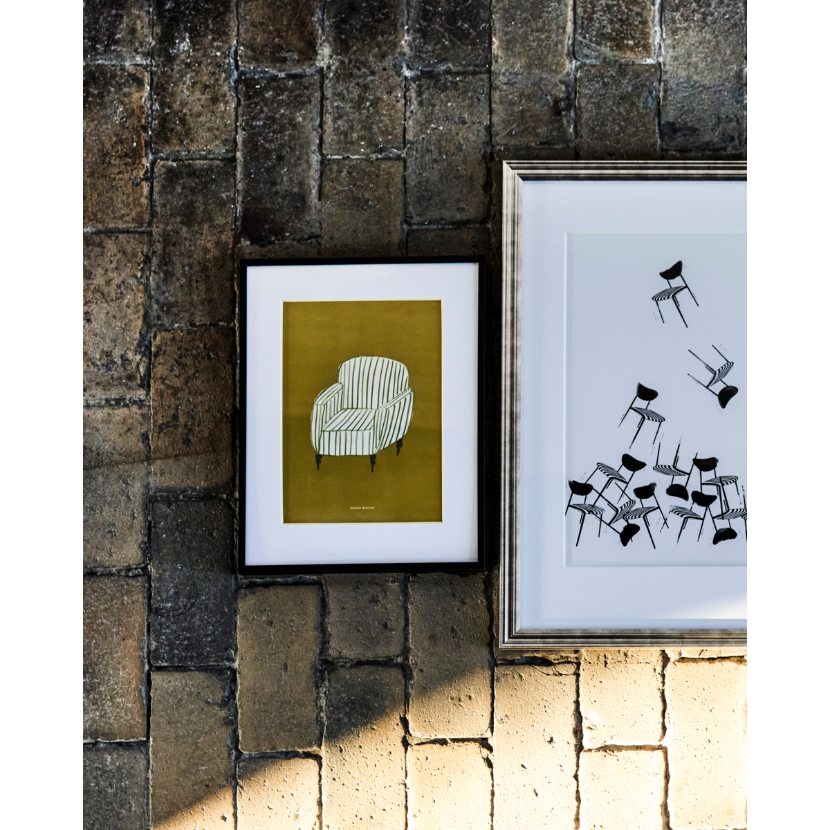 Veggkunst Hdchair, sennep gul