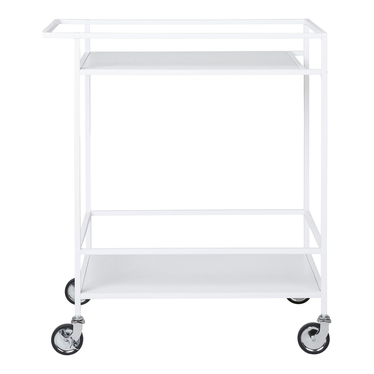 Vita Bar Trolley - Bar Trolley, 2 hvite hyller, hvit ramme 68x40x79 cm