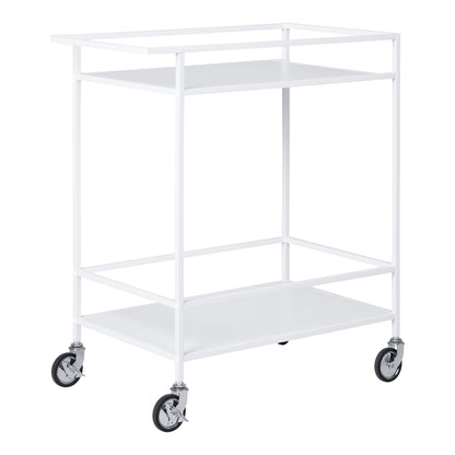 Vita Bar Trolley - Bar Trolley, 2 hvite hyller, hvit ramme 68x40x79 cm