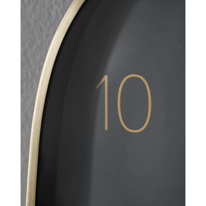 Veggklokke, hdshape, mørk grå