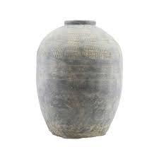 Huslege - Vase, rustikk, betong - H: 47 cm, DIA: 37 cm