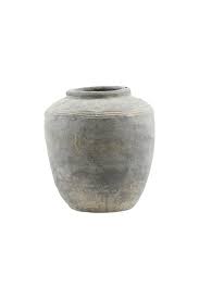 Huslege - Vase, rustikk, betong - H: 31 cm, DIA: 27 cm