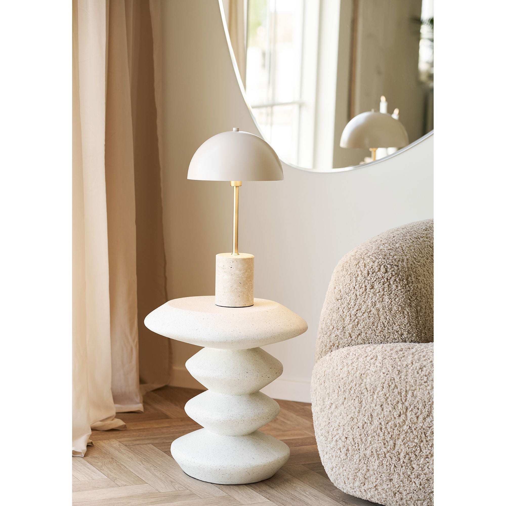 Blackburn Side Table - Side Table, Fiberclay, White Ø36x45,5 cm
