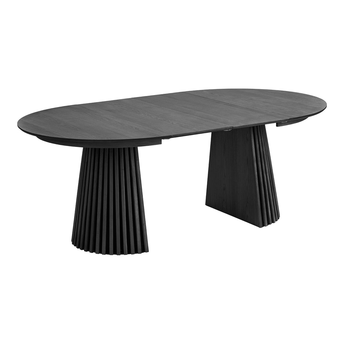 Osaka spisebord - spisebord, eikebøter, svart, inkl. To ekstra plater Ø120x120-160-200x75 cm
