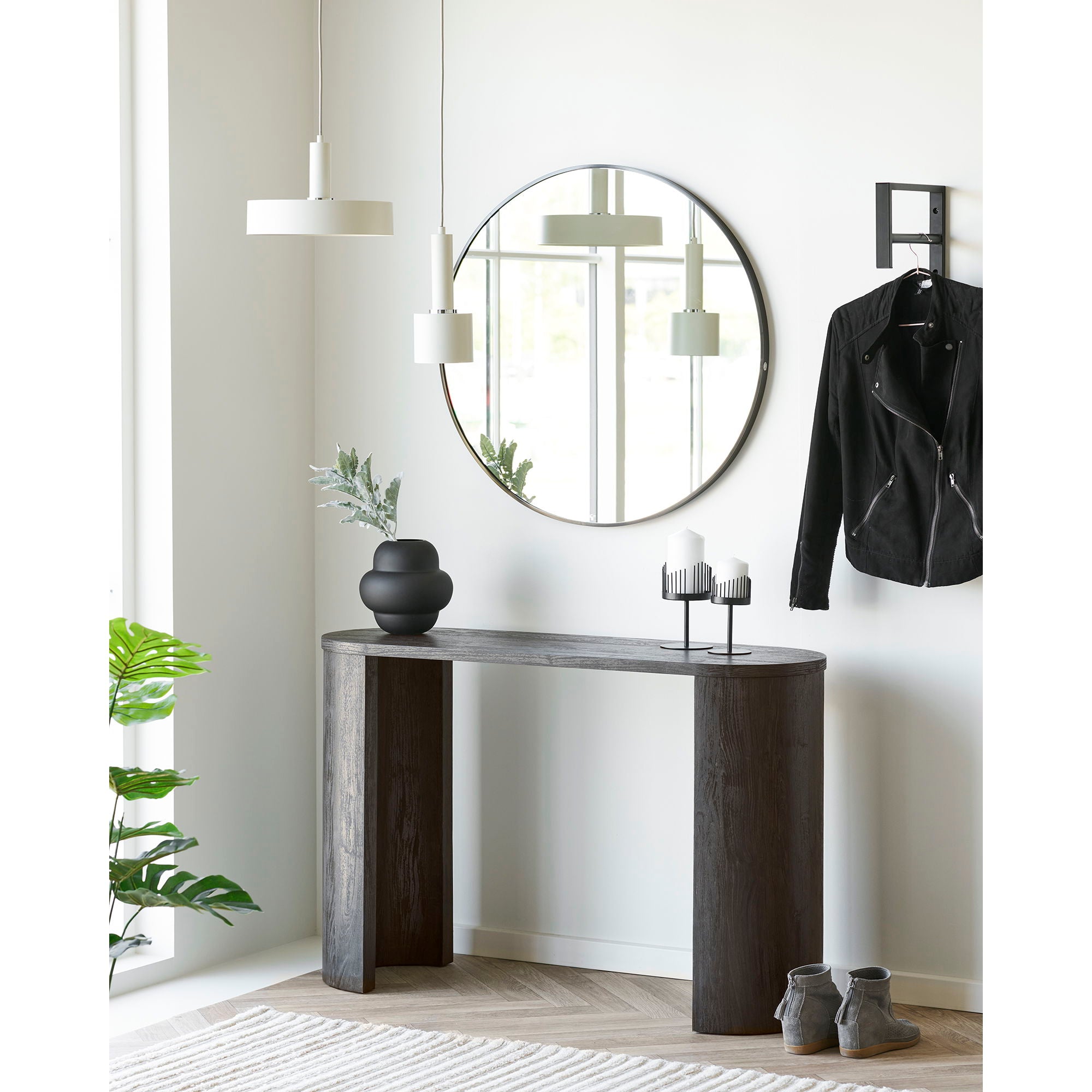 Bibione Console Table - Konsollbord, mørkebrun 38x114x75 cm