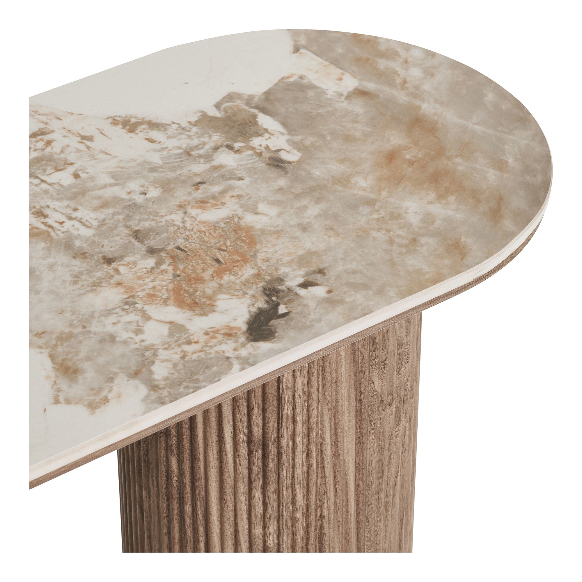 Athens Console table - Konsollbord, keramisk bordplate, hvit, mørkebrun 40x120x78 cm