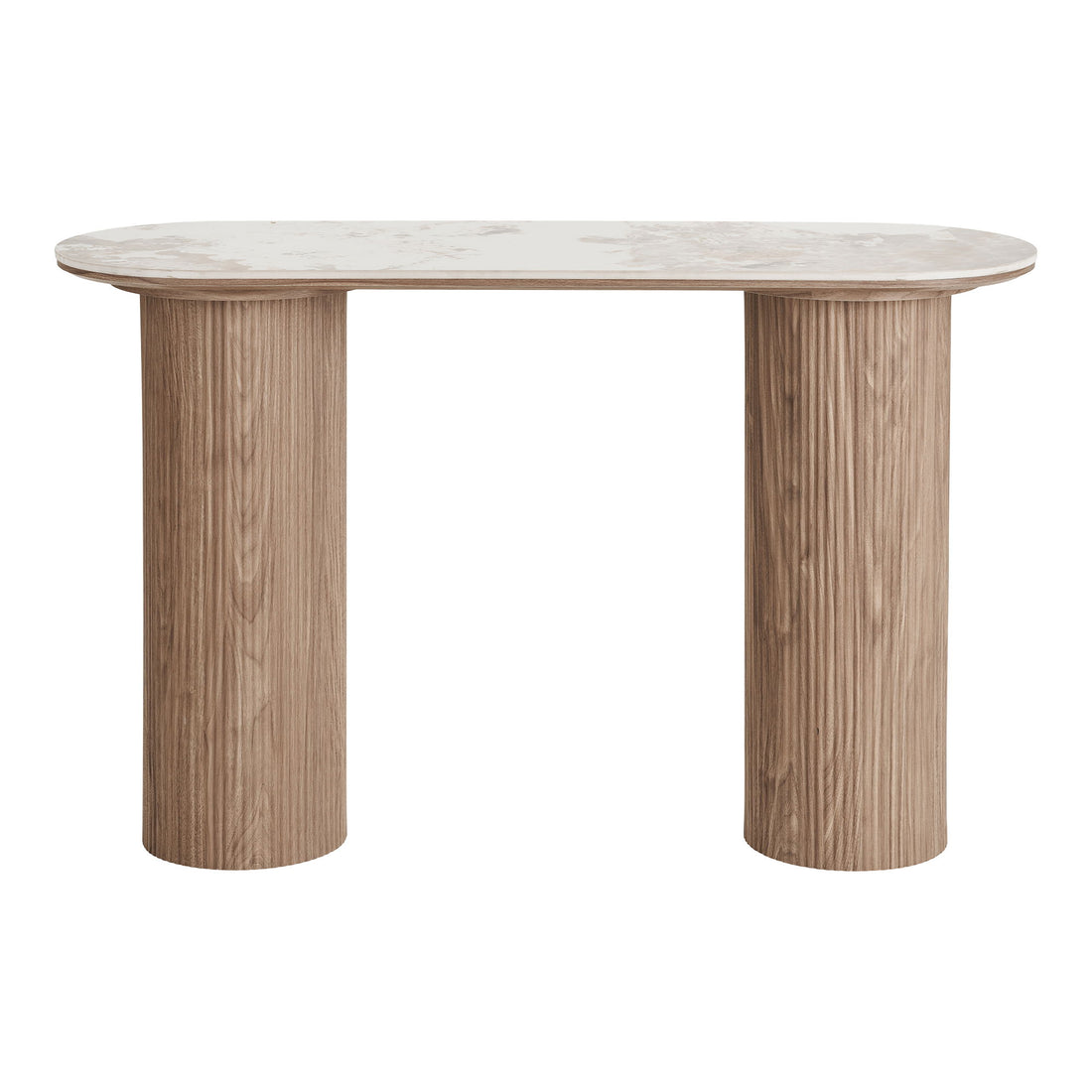 Athens Console table - Konsollbord, keramisk bordplate, hvit, mørkebrun 40x120x78 cm
